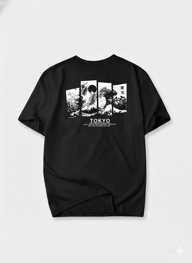 Camiseta Oversize tokio DRIP (TELA BURDA)