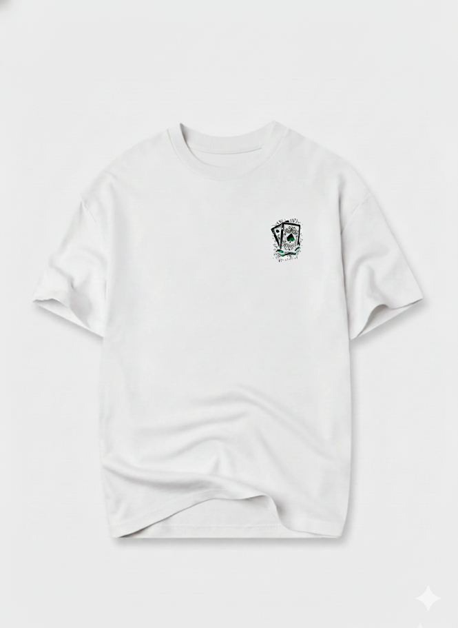 Camiseta Oversize cartas pica DRIP (TELA BURDA)